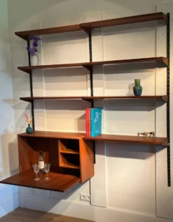 Bibliothèque murale scandinave vintage par Kai Kristiansen pour FM Møbler