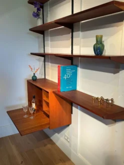 Bibliothèque murale scandinave vintage par Kai Kristiansen pour FM Møbler