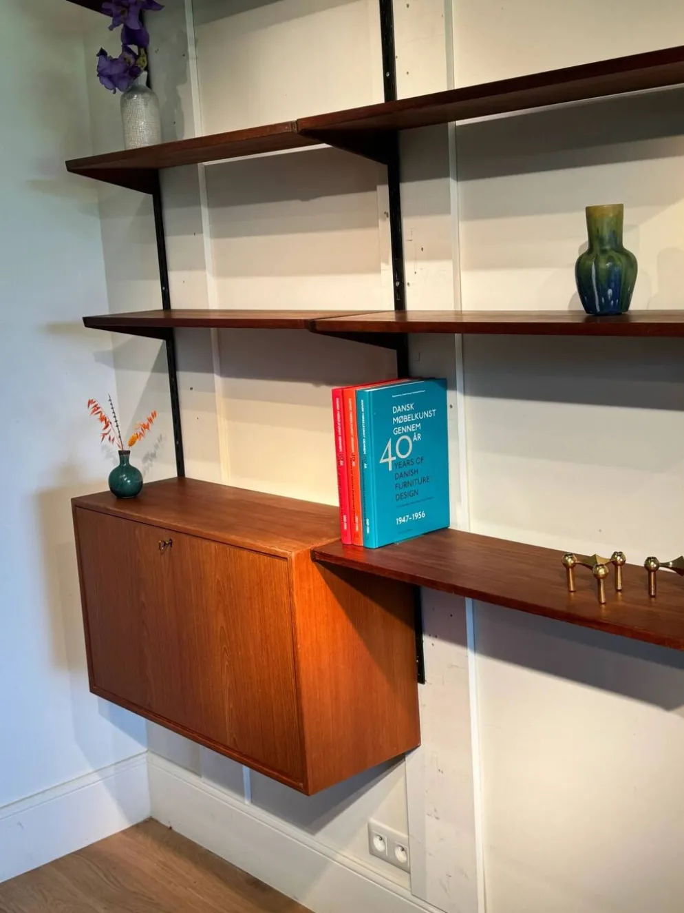 Bibliothèque murale scandinave vintage par Kai Kristiansen pour FM Møbler