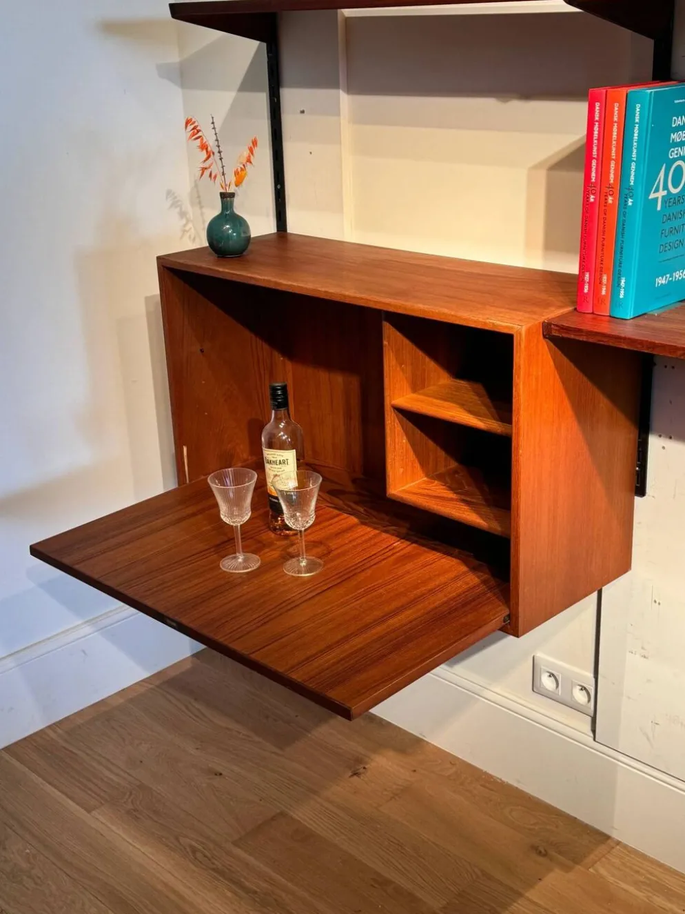Bibliothèque murale scandinave vintage par Kai Kristiansen pour FM Møbler