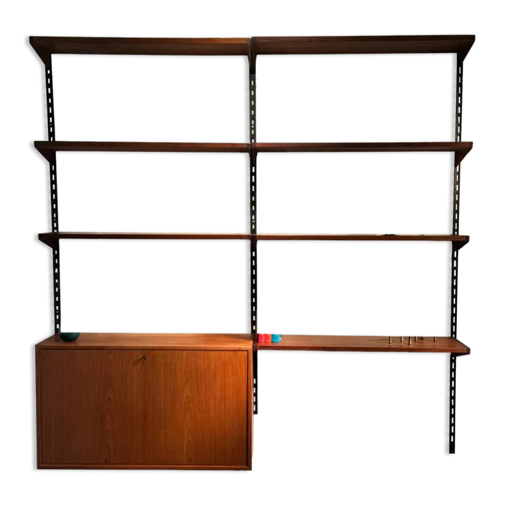 Bibliothèque murale scandinave vintage par Kai Kristiansen pour FM Møbler
