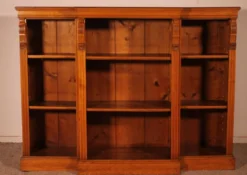 bibliothèque ouverte en chêne claire-19° siècle