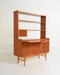 Bibliothèque scandinave avec cabinet, années 1960