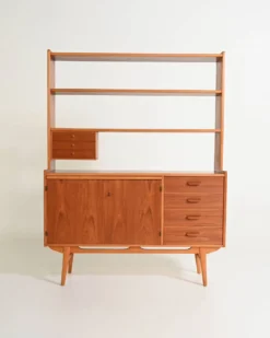 Bibliothèque scandinave avec cabinet, années 1960