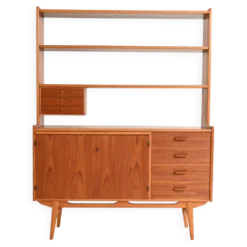 Bibliothèque scandinave avec cabinet, années 1960