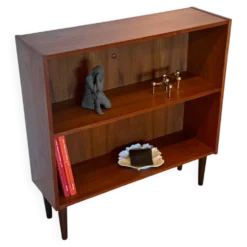 Bibliothèque scandinave basse vintage en teck « Ellen »