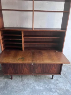 Bibliothèque secrétaire modèle HU-9 en palissandre par Poul Hundevad, Danemark, années 1960