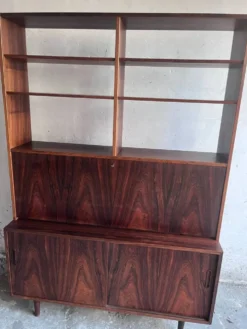 Bibliothèque secrétaire modèle HU-9 en palissandre par Poul Hundevad, Danemark, années 1960