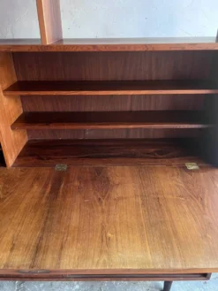 Bibliothèque secrétaire modèle HU-9 en palissandre par Poul Hundevad, Danemark, années 1960