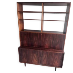 Bibliothèque secrétaire modèle HU-9 en palissandre par Poul Hundevad, Danemark, années 1960