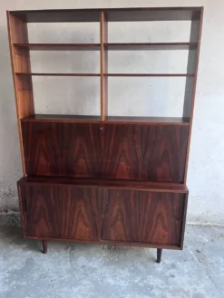 Bibliothèque secrétaire modèle HU-9 en palissandre par Poul Hundevad, Danemark, années 1960
