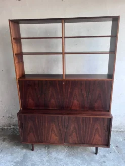 Bibliothèque secrétaire modèle HU-9 en palissandre par Poul Hundevad, Danemark, années 1960