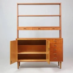 Bibliothèque, secrétaire scandinave en teck, années 1960