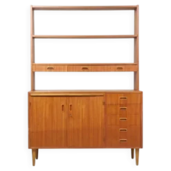 Bibliothèque, secrétaire scandinave en teck, années 1960
