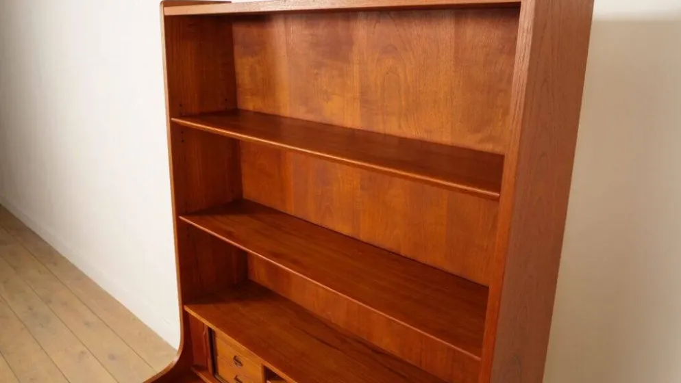 Bibliothèque, secrétaire vintage en teck Johannes Sorth