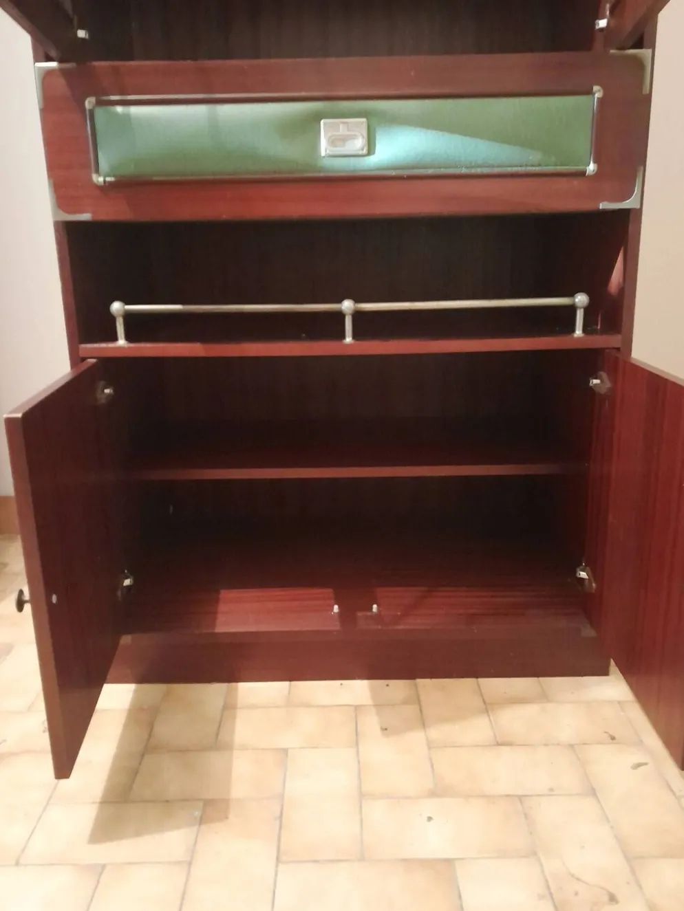 Bibliothèque secrétaire vitrine Art déco vintage – années 1940/1950