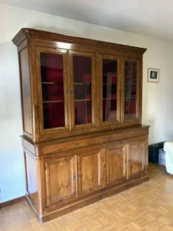 Bibliothèque sur buffet 2 corps, 4 portes