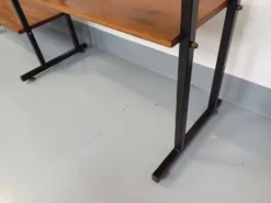 Bibliothèque étagère italienne triple modulable vintage en teck et métal
