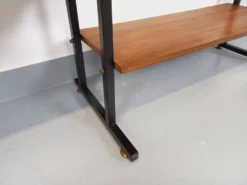 Bibliothèque étagère italienne triple modulable vintage en teck et métal