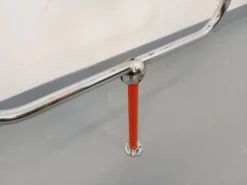 Bibliothèque étagère modulable style Bauhaus vintage en métal rouge, chrome