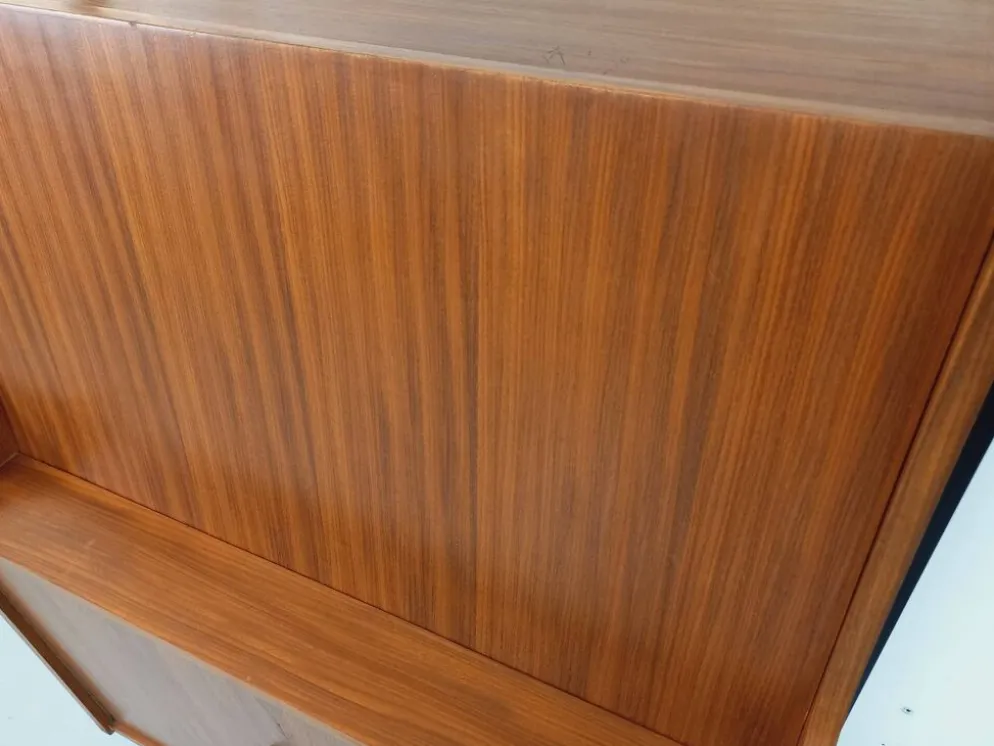 Bibliothèque étagère secrétaire modulable vintage en teck et métal