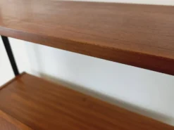 Bibliothèque étagère secrétaire modulable vintage en teck et métal