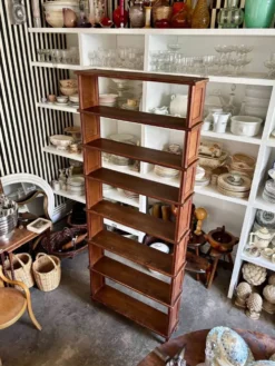 Bibliothèque 8 étagères en bois foncé