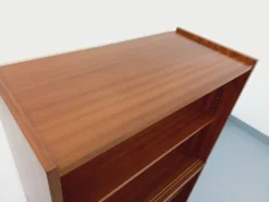 Bibliothèque étagère vintage en bois style teck des années 60