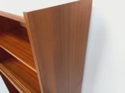 Bibliothèque étagère vintage en bois style teck des années 60