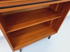 Bibliothèque étagère vintage en bois style teck des années 60