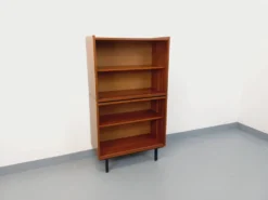 Bibliothèque étagère vintage en bois style teck des années 60