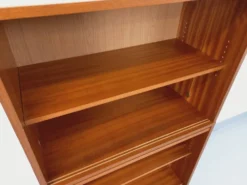 Bibliothèque étagère vintage en bois style teck des années 60