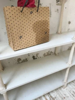 Bibliothèque, étagère XL Napoléon en bois patiné blanc
