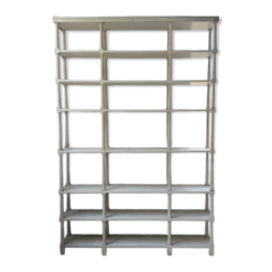 Bibliothèque, étagère XL Napoléon en bois patiné blanc
