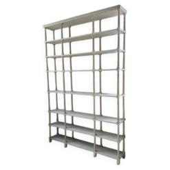 Bibliothèque, étagère XL Napoléon en bois patiné blanc