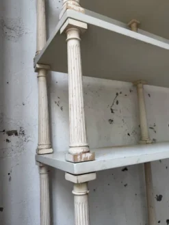 Bibliothèque, étagère XL Napoléon en bois patiné blanc