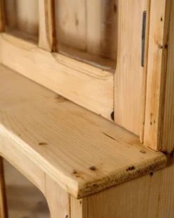 Bibliothèque/vaisselier en bois brut