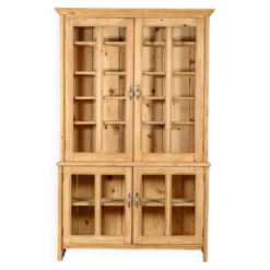 Bibliothèque/vaisselier en bois brut