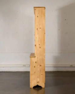 Bibliothèque/vaisselier en bois brut