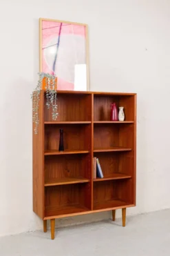 Bibliothèque vintage en teck danois highboard mid-century