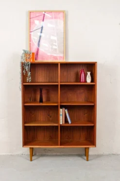 Bibliothèque vintage en teck danois highboard mid-century