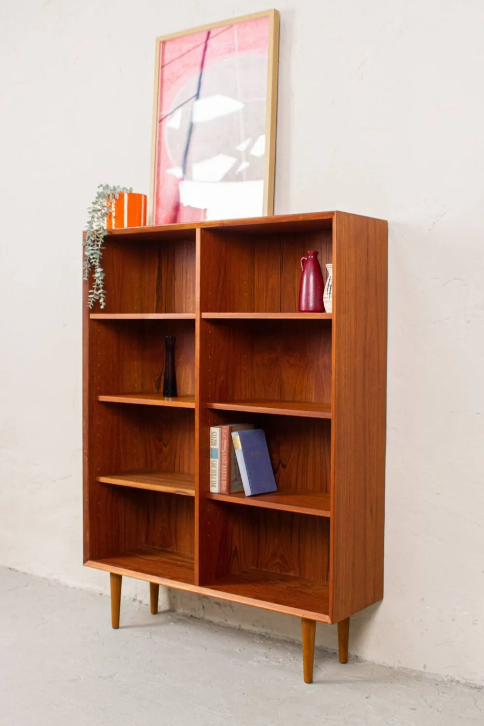 Bibliothèque vintage en teck danois highboard mid-century