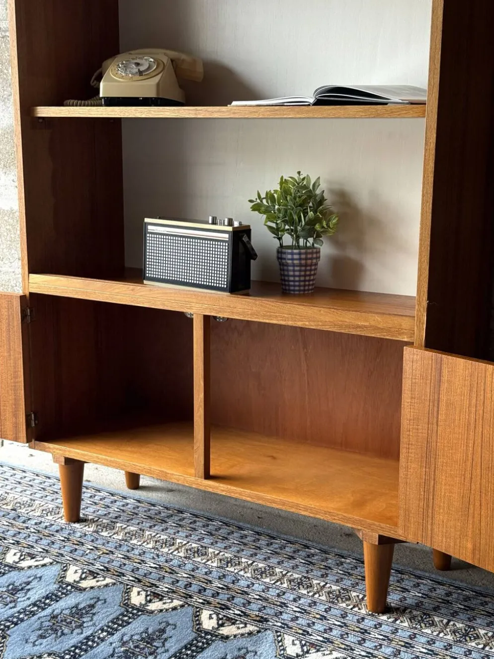Bibliothèque vintage scandinave en teck, 1970
