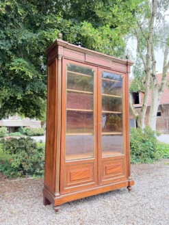 BIBLIOTHÈQUE VITRINE EN ACAJOU DE STYLE LOUIS XVI XIX EME SIÈCLE