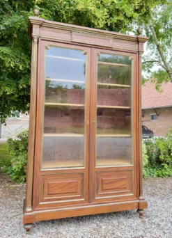 BIBLIOTHÈQUE VITRINE EN ACAJOU DE STYLE LOUIS XVI XIX EME SIÈCLE