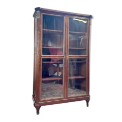 Bibliothèque, vitrine en acajou moucheté de style louis xvi xix eme si