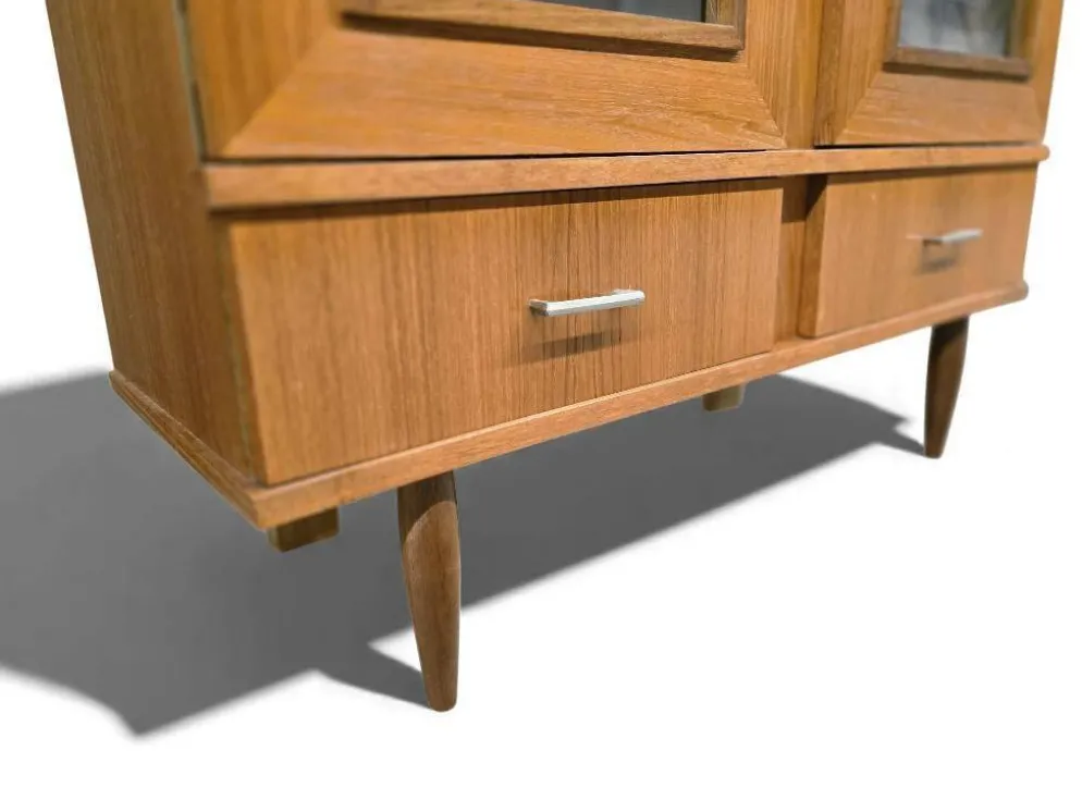 Bibliothèque / vitrine en bois vintage