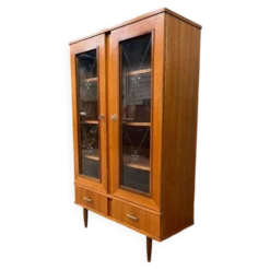 Bibliothèque / vitrine en bois vintage