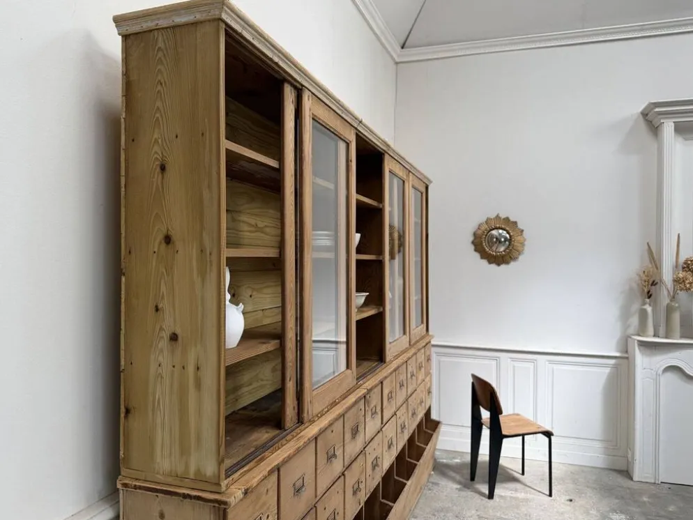 Bibliothèque vitrine meuble d'atelier 1940