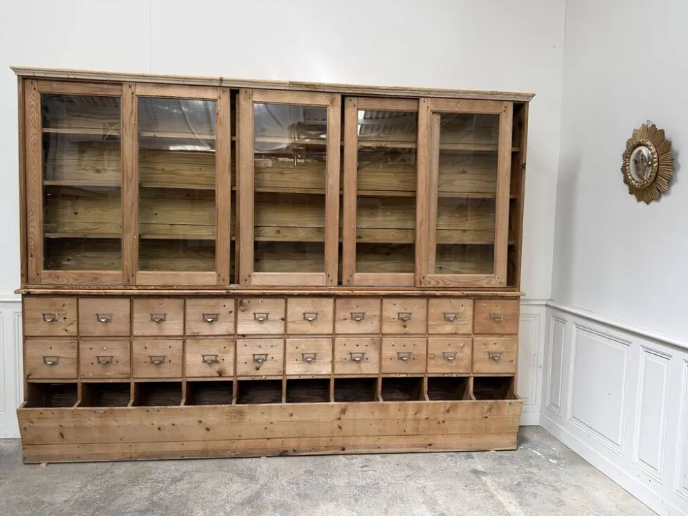 Bibliothèque vitrine meuble d'atelier 1940